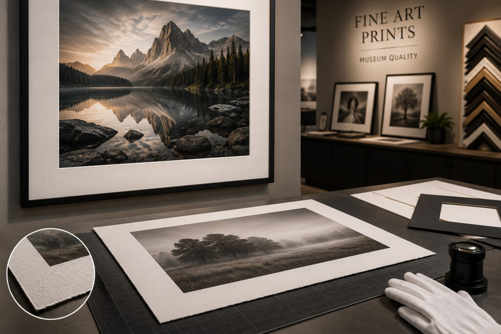 Hochwertiger FineArt-Druck mit Passepartout und Bilderrahmen in Galeriequalität bei FotoPlus Alsbach.