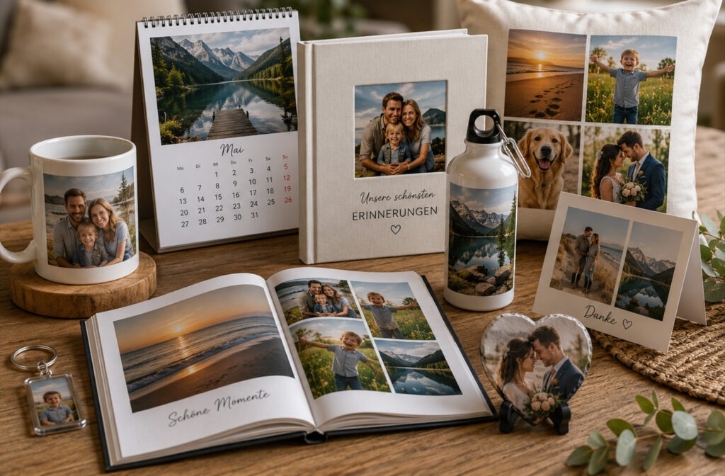 Personalisierte Fotogeschenke wie Fotobücher, Fototassen und Kalender bei FotoPlus in Alsbach.