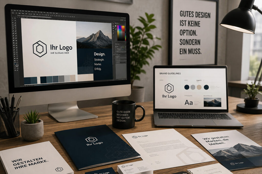 Professionelles Grafikdesign mit Logoentwicklung, Corporate Design und Drucksachen bei Baez Design in Alsbach.