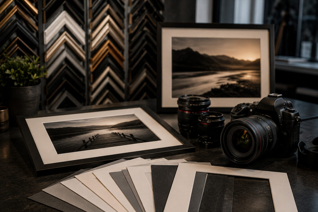Individuelle Passepartouts nach Maß bei FotoPlus Alsbach für Fotos, Kunstwerke und Bilderrahmen.