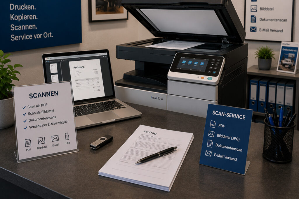 Dokumente und Fotos professionell scannen und als PDF oder Bilddatei speichern bei FotoPlus in Alsbach.